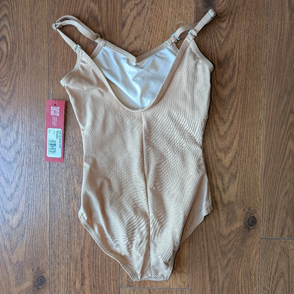 Capezio Camisole Leotard w/ Adjustable Straps Light Suntan Children's Large NWT